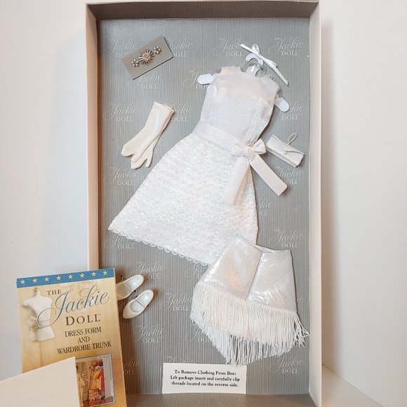 The Jackie Doll Accessories  White Dress/White Cape with Fringe  .. - Picture 2 of 2